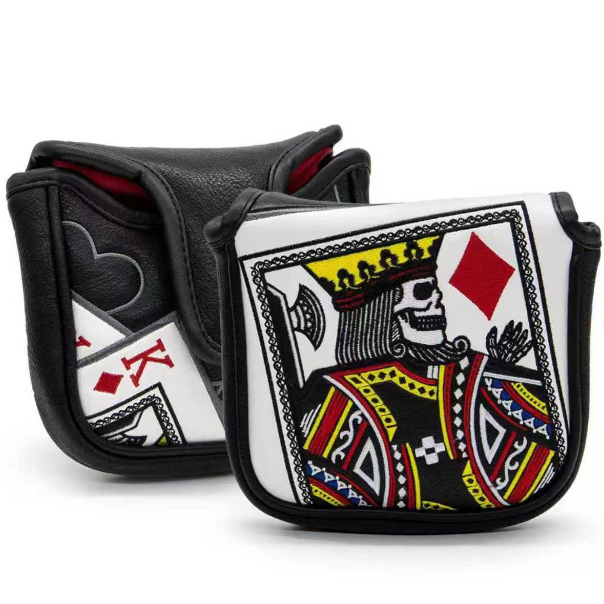 Men Accessories Brand - ไม้พัตเตอร์ปักลาย King Of Hearts พร้อมตัวล็อคแม่เหล็กสำหรับส่วนใหญ่ยี่ห้อ, อุปกรณ์กอล์ฟสำหรับนักกอล์ฟชาย