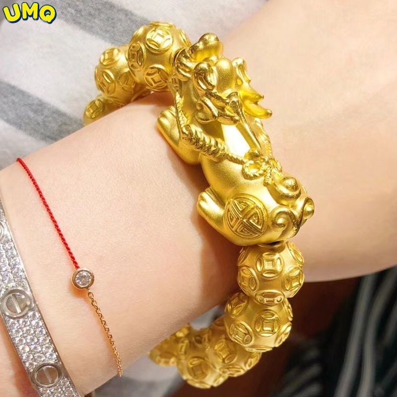Bracelet Beaded Men - ขอแนะนำให้100% สร้อยข้อมือทองคำแท้24K 999 pixiu สำหรับชายและหญิงโชคลาภโอนคู่ลูกปัดพระออบซิเดียนบริสุทธิ์18K