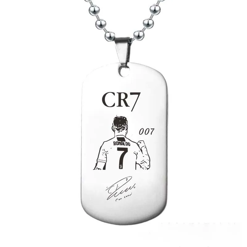 Men'S Accessories Jewelry Brands - สแตนเลสกองทัพยี่ห้อสร้อยคอจี้ C Ronaldo 007 Jersey Men