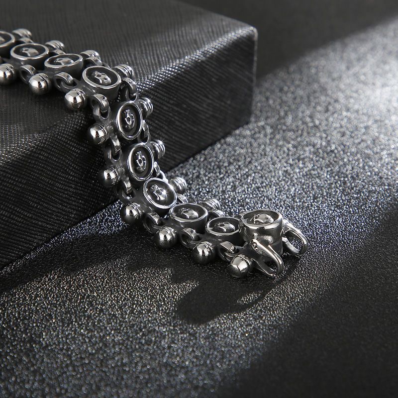Men'S Accessories Jewelry Brands - ​ สร้อยข้อมือไทเทเนียมสตีลลายหัวกะโหลกสำหรับผู้ชายรุ่นใหม่ - เครื่องประดับสตรีทแวร์สไตล์ฮิปฮอปพังก์สุดเท่, เครื่องประดับแบรนด์เฉพาะกลุ่มสุดล้ำ