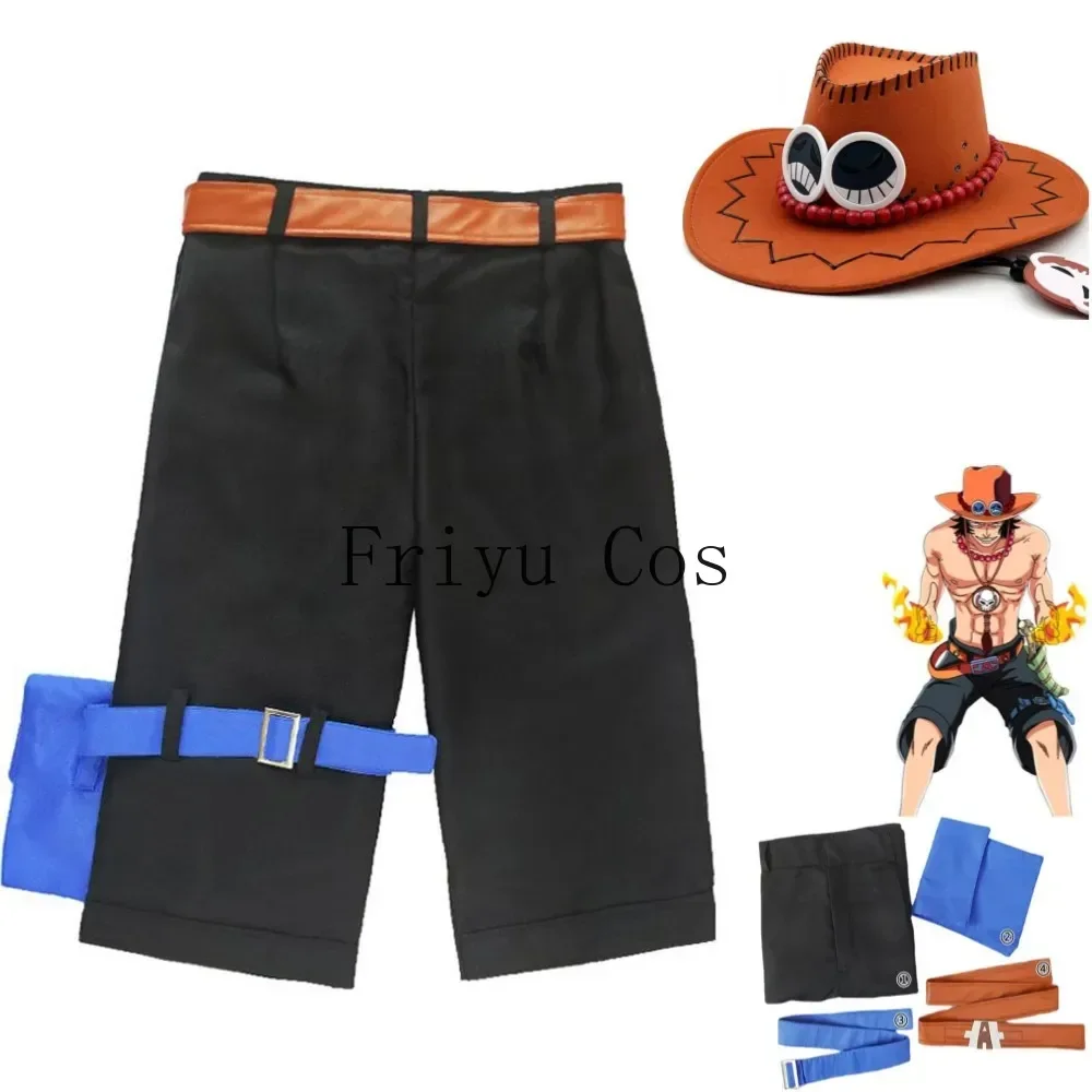 Men Accessories Pack - อะนิเมะพอร์ตกาส·ดี·เอซคอสเพลย์เครื่องแต่งกายโจรสลัดหนวดขาวกางเกงขาสั้นสีดำหมวกบังแดดอุปกรณ์เสริมชายหญิงปาร์ตี้คาร์นิวัลชุด
