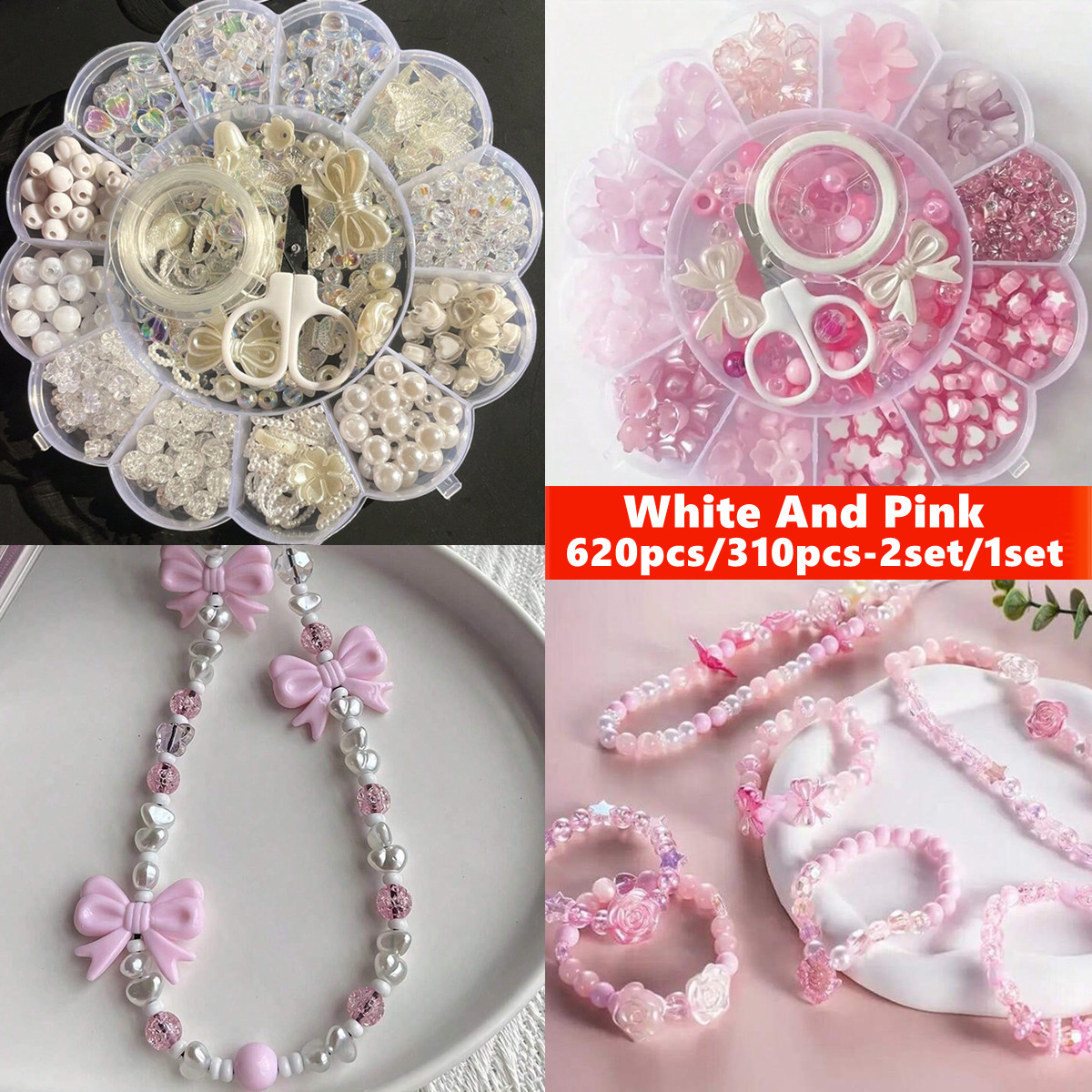 Bracelet Beaded Men - 2 ชุด/1 ชุด ลูกปัดอะคริลิค 13 ช่อง