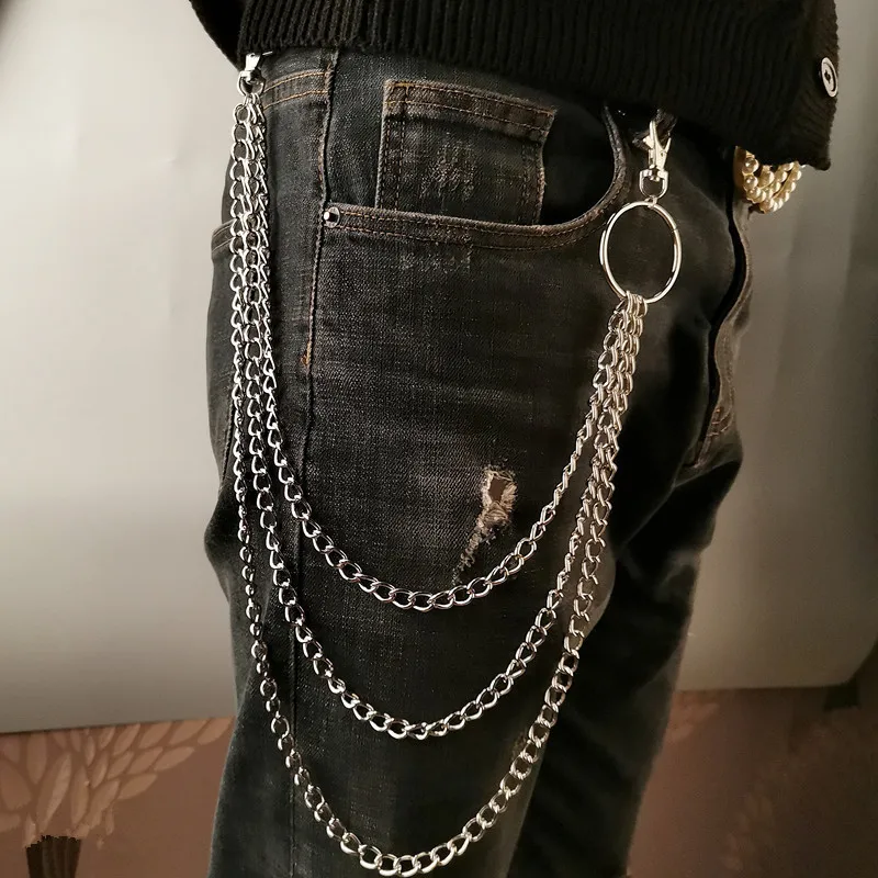 Men'S Accessories Vintage - เข็มขัดโลหะแบบโซ่สไตล์พังก์ พร้อมห่วงคล้องกระเป๋า เครื่องประดับฮิปฮอปแฟชั่นสำหรับผู้ชายและผู้หญิง เครื่องประดับเสริมใหม่