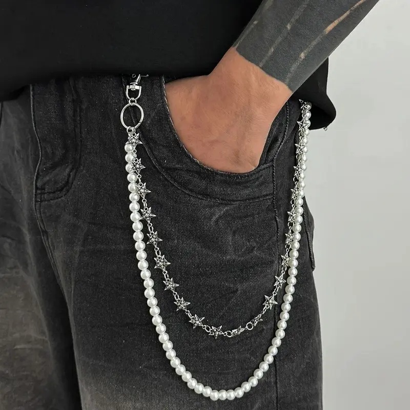 Men'S Accessories For Jeans - Salircon Vintage Punk Metal Pentagram กางเกง