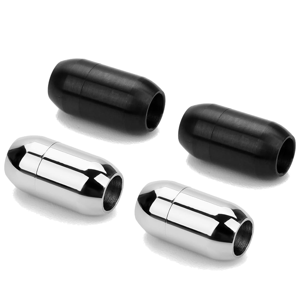 Men'S Accessories Jewelry Bracelet - ตัวล็อคแม่เหล็กสแตนเลส 2 ชิ้น สำหรับเชือกหนัง ปลายสายสำหรับเครื่องประดับ สร้อยคอ