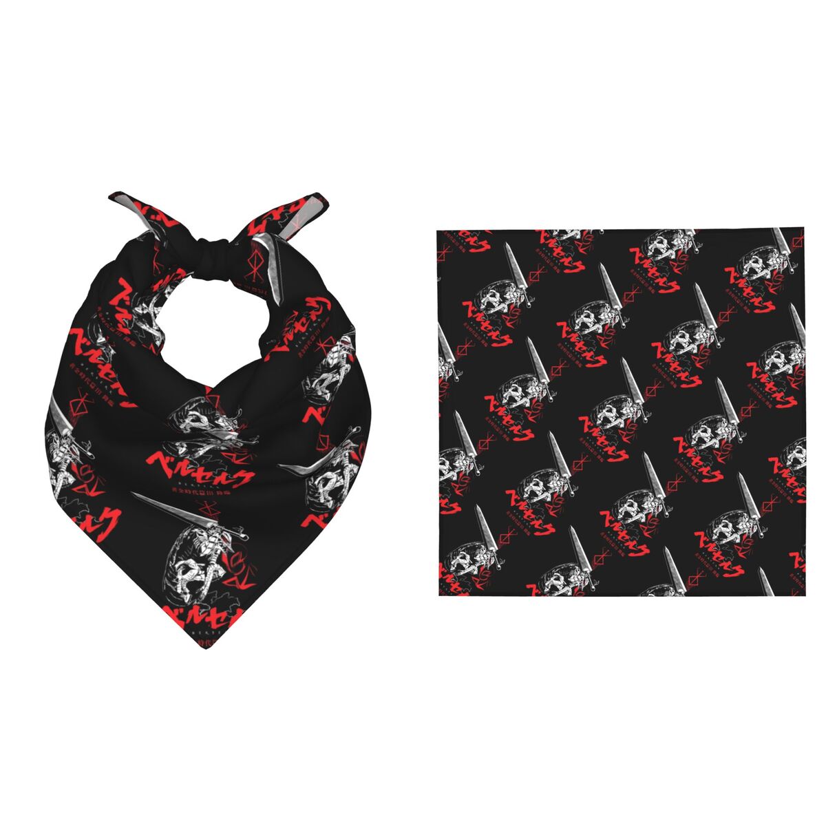Men Accessories Brand - ผ้าพันคอทรงสี่เหลี่ยม 55 ซม. ลาย B-Berserks สำหรับงานปาร์ตี้
