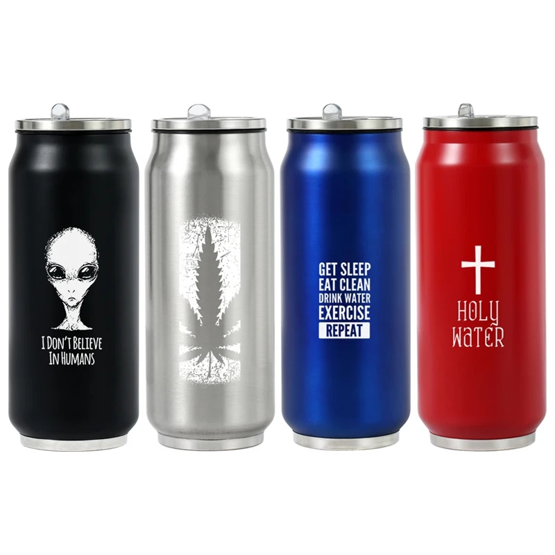 Flask Stainless Steel - กระบอกน้ำสแตนเลส 304 ขนาด 500 มล. แบบกระป๋องโคล่า,