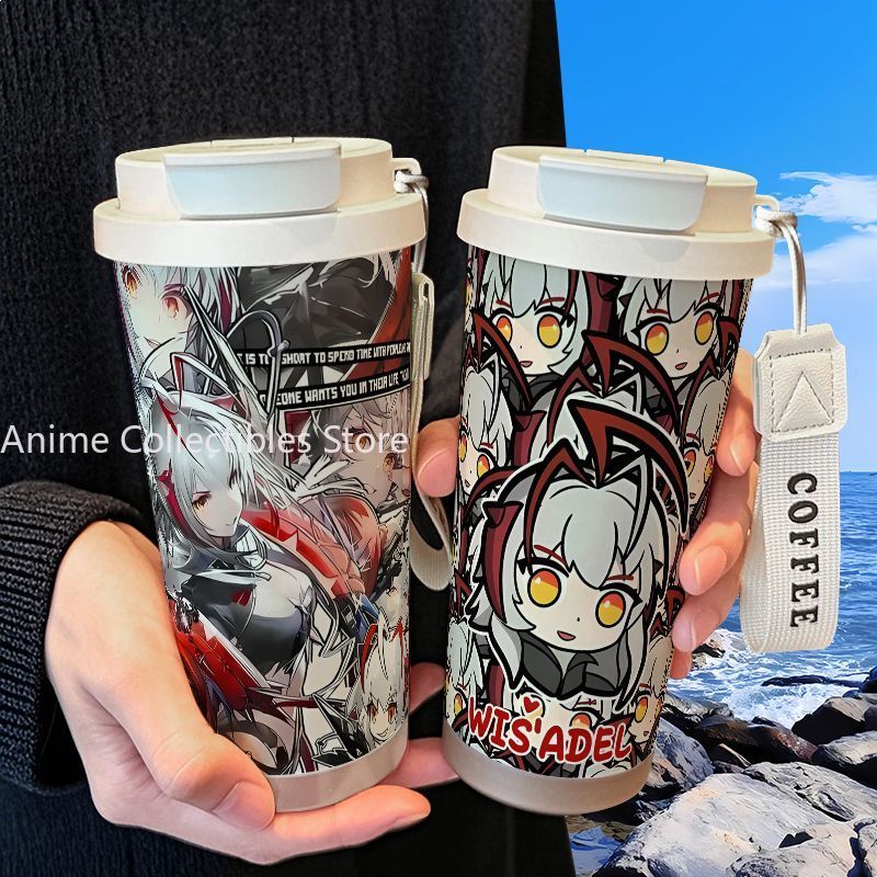 Flask Stainless Steel - ขวดน้ำน่ารักสร้างสรรค์ขนาด 520 มล. แก้วน้ำอาร์คไนท์ส วิช'อาเดล แก้วน้ำแบบมีหลอดลายอนิเมะ