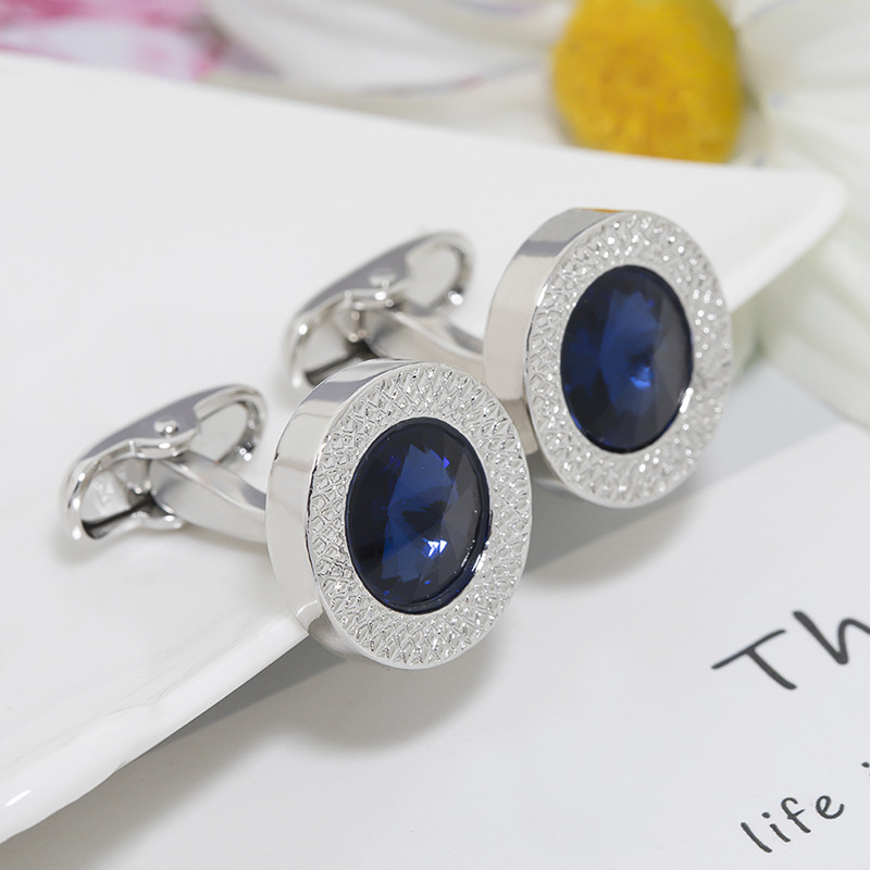 Men'S Accessories Jewelry Brands - ขายร้อน Cufflinks สําหรับชาย Blue Diamond Cufflink