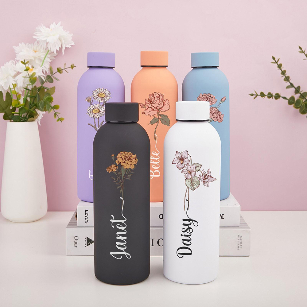 ขวดน้ำลายดอกไม้แบบกำหนดเองได้, - Flask Stainless Steel บทวิจารณ์และราคา