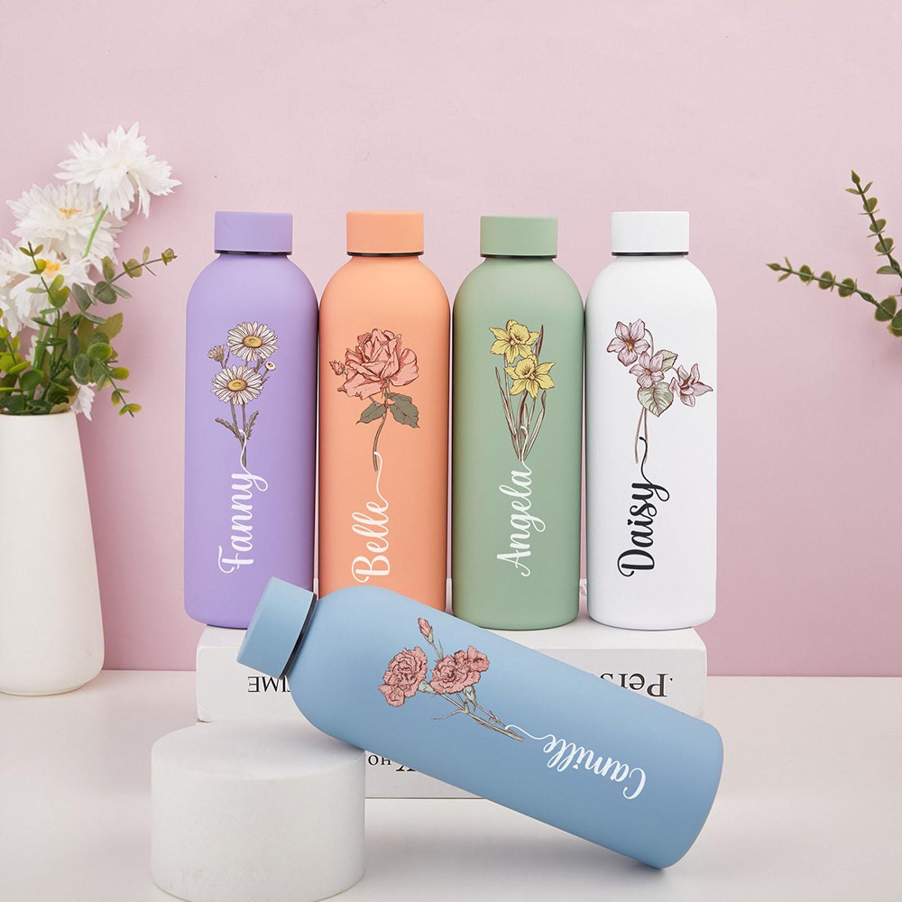 ขวดน้ำลายดอกไม้แบบกำหนดเองได้, - Flask Stainless Steel บทวิจารณ์และราคา