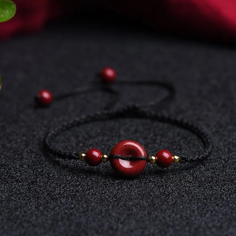 ที่กำหนดเองสีแดงธรรมชาติ Yin Y - Bracelet Beaded Men บทวิจารณ์และราคา