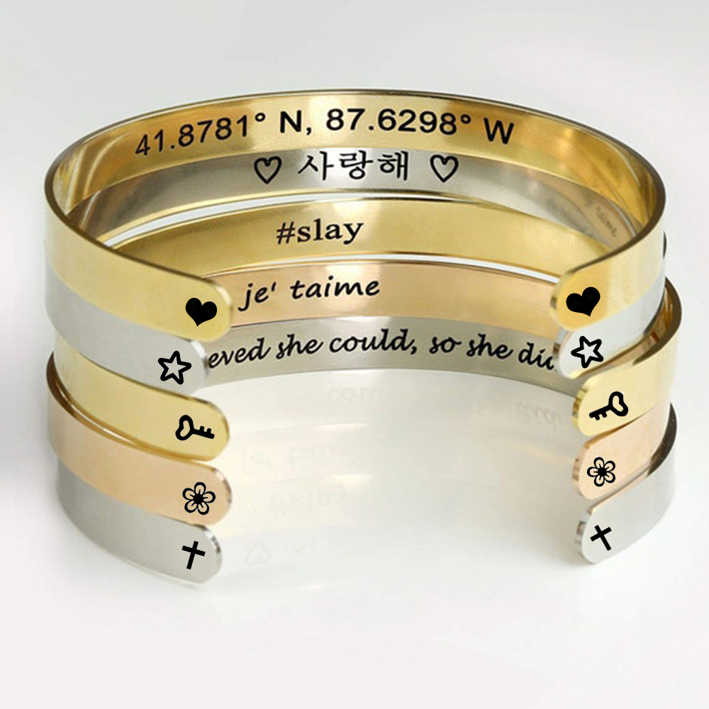 กำไลข้อมือสลักชื่อแบบกำหนดเอง  - Men'S Accessories Jewelry Bracelet บทวิจารณ์และราคา
