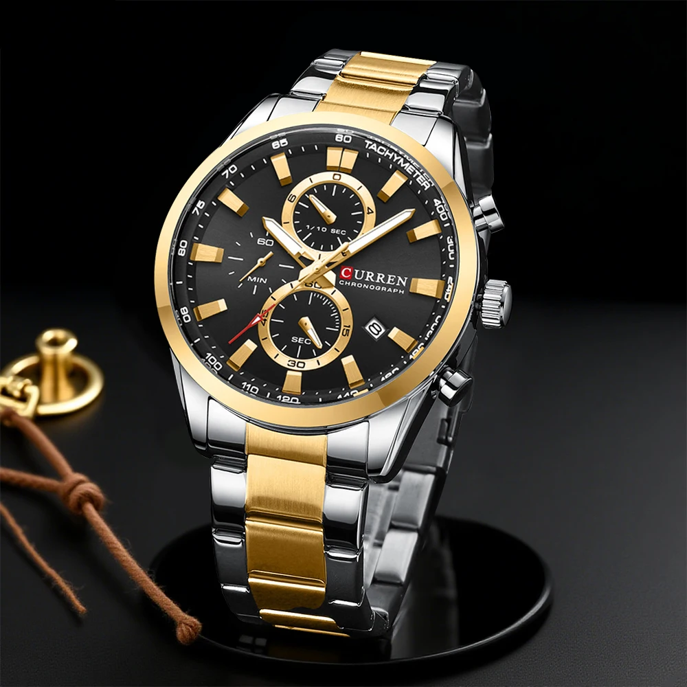 CURREN ลำลองควอตซ์โครโนสปอร์ตน - Men'S Accessories Jewelry Bracelet บทวิจารณ์และราคา