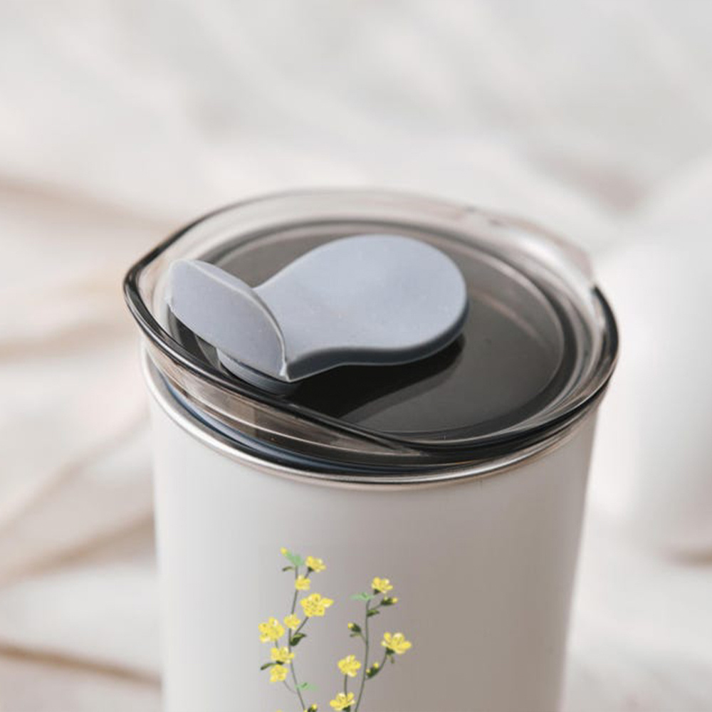 แก้วสแตนเลสลายดอกไม้สีแดงพร้อม - Flask Stainless Steel บทวิจารณ์และราคา