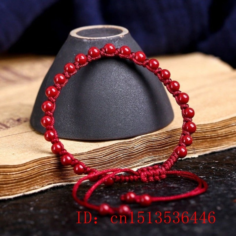 กำไลข้อมือลูกปัด6มม. สีแดงธรรม - Bracelet Beaded Men บทวิจารณ์และราคา