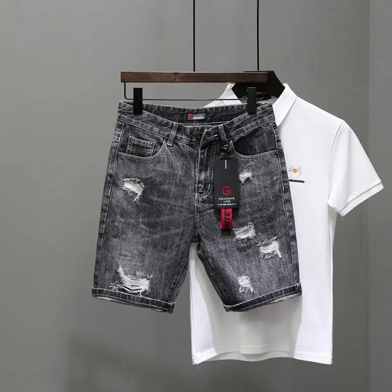 กางเกงยีนส์ขาสั้นผู้ชายสีดำเทา - Men'S Accessories For Jeans บทวิจารณ์และราคา