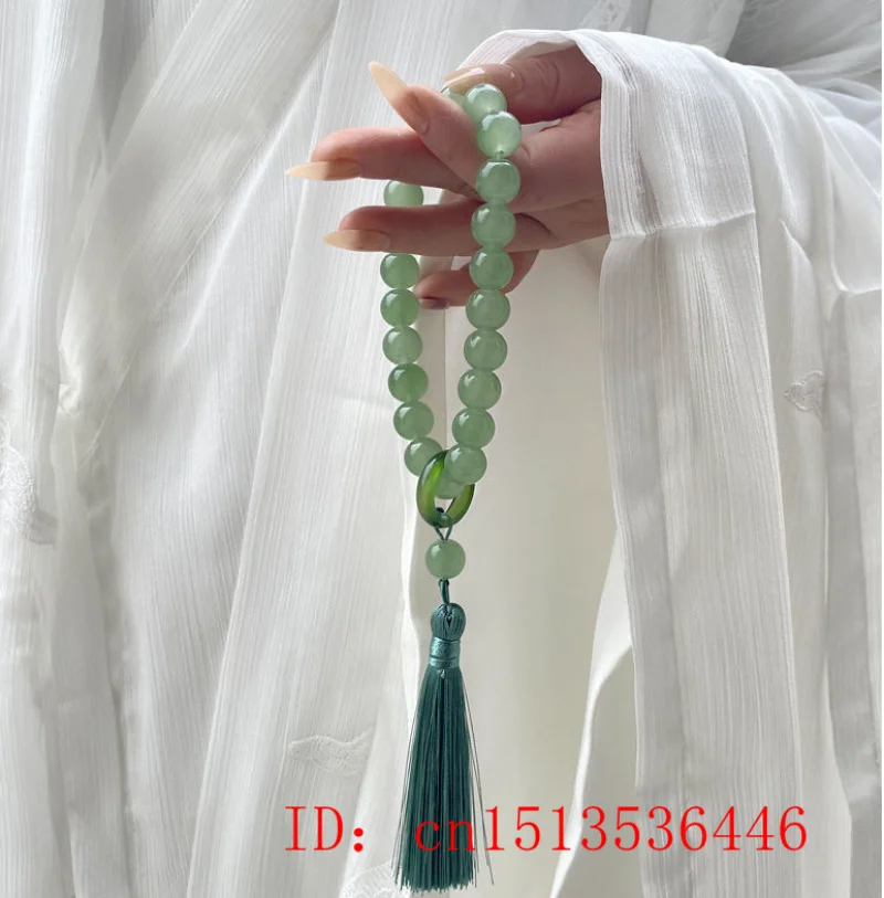 หินหยกสีเขียว 12 มม.ลูกปัดสร้อ - Bracelet Beaded Men บทวิจารณ์และราคา