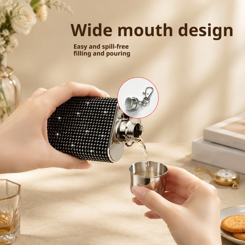 ขวดเหล้าพกพาประดับคริสตัล ขนาด - Flask Stainless Steel บทวิจารณ์และราคา