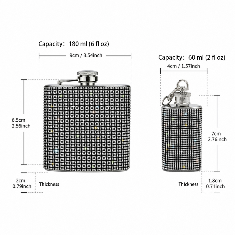 ขวดเหล้าพกพาประดับคริสตัล ขนาด - Flask Stainless Steel บทวิจารณ์และราคา